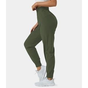 NWT Halara High Elastic Waist Casual Active Jogger Pants SZ SP Icy Bamboo Green